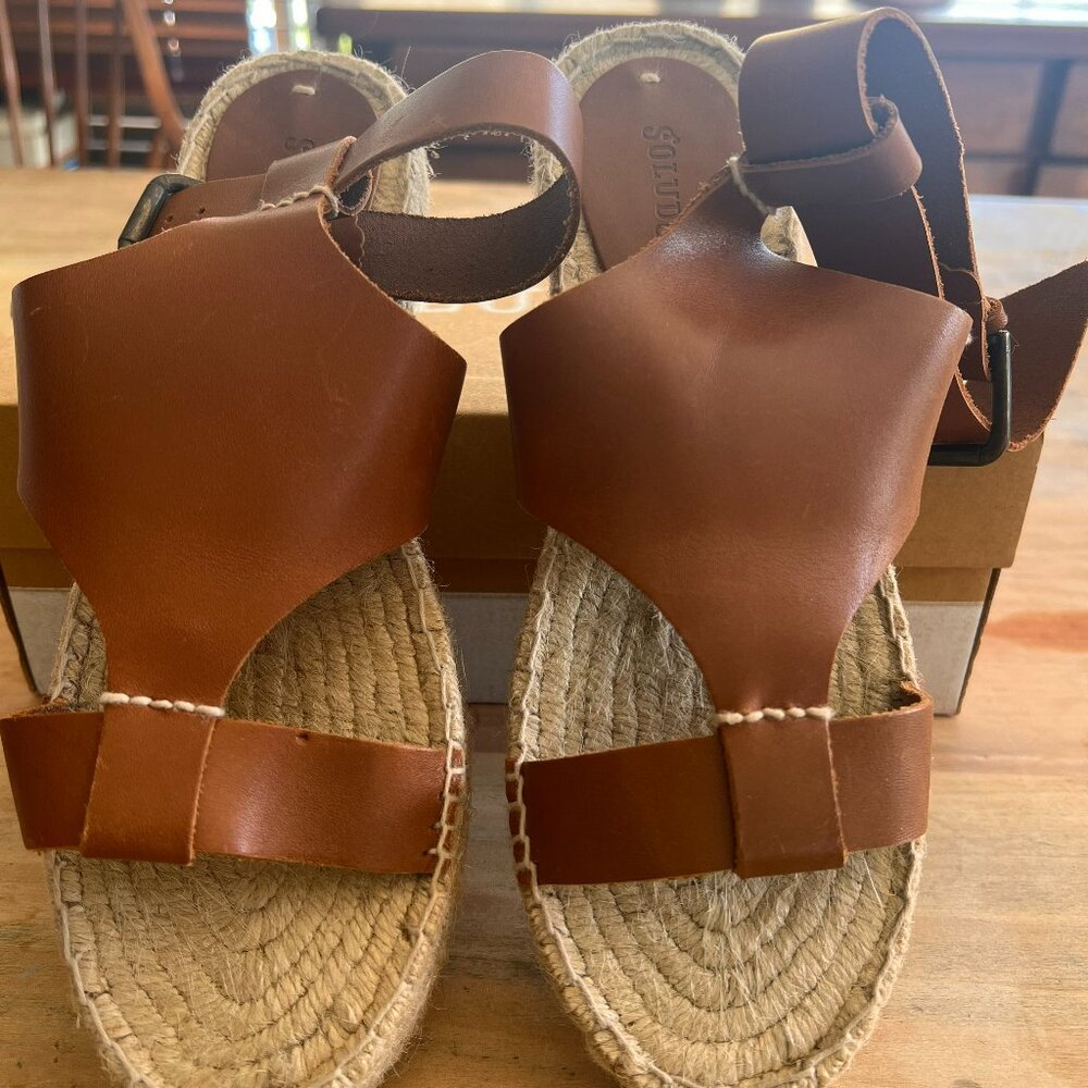 SOLUDOS Espadrille Leather Sandal Size 9